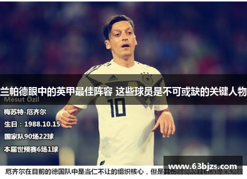 兰帕德眼中的英甲最佳阵容 这些球员是不可或缺的关键人物